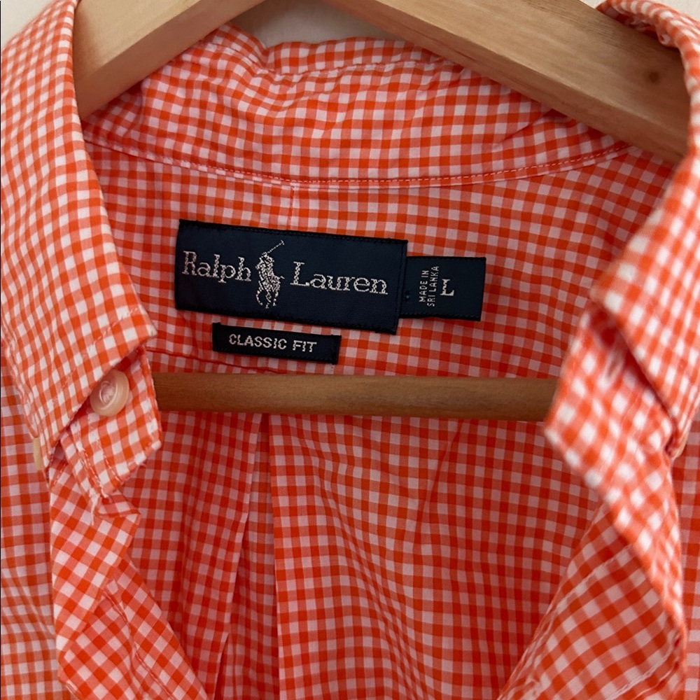 Ralph Lauren Vibrant Orange Gingham Shirt - Picture 2 of 4